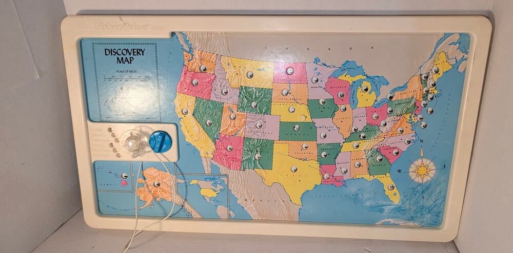 Vintage 1987 Fisher Price #6608 Discovery Map Interactive Educational